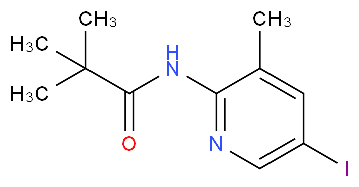 5-碘-3-甲基-2-(2,2,2-三甲基乙酰氨基)吡啶_分子结构_CAS_677327-29-6)