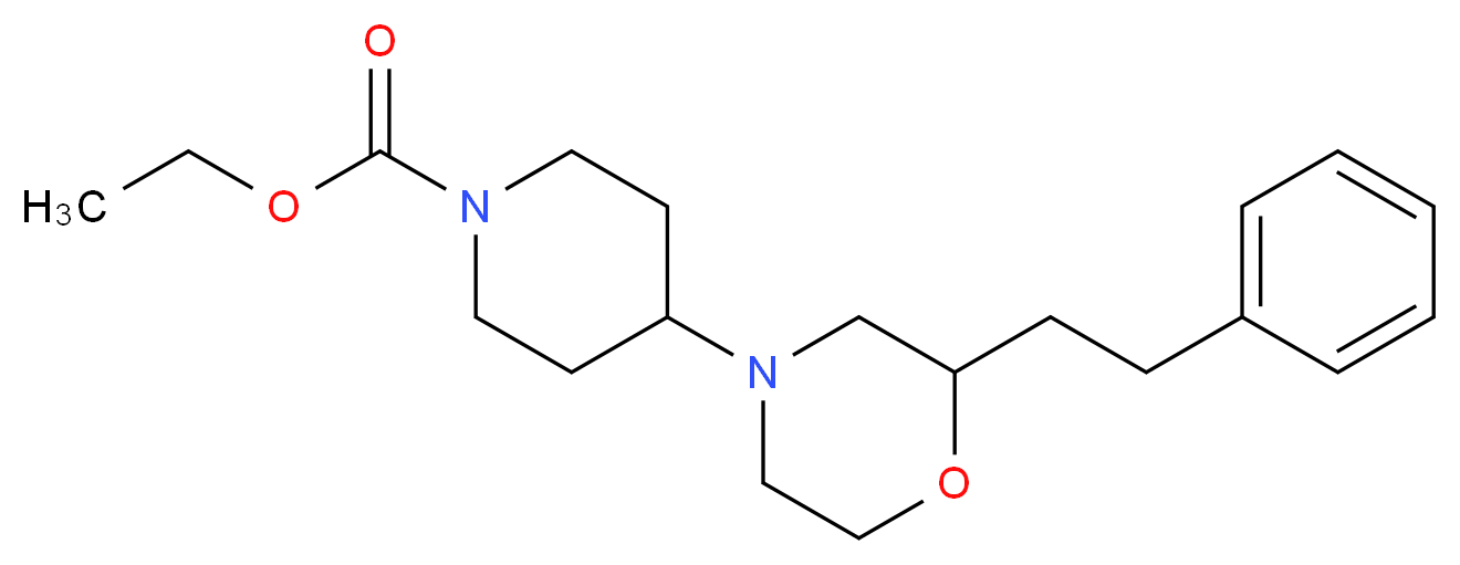 ethyl 4-[2-(2-phenylethyl)-4-morpholinyl]-1-piperidinecarboxylate_分子结构_CAS_)