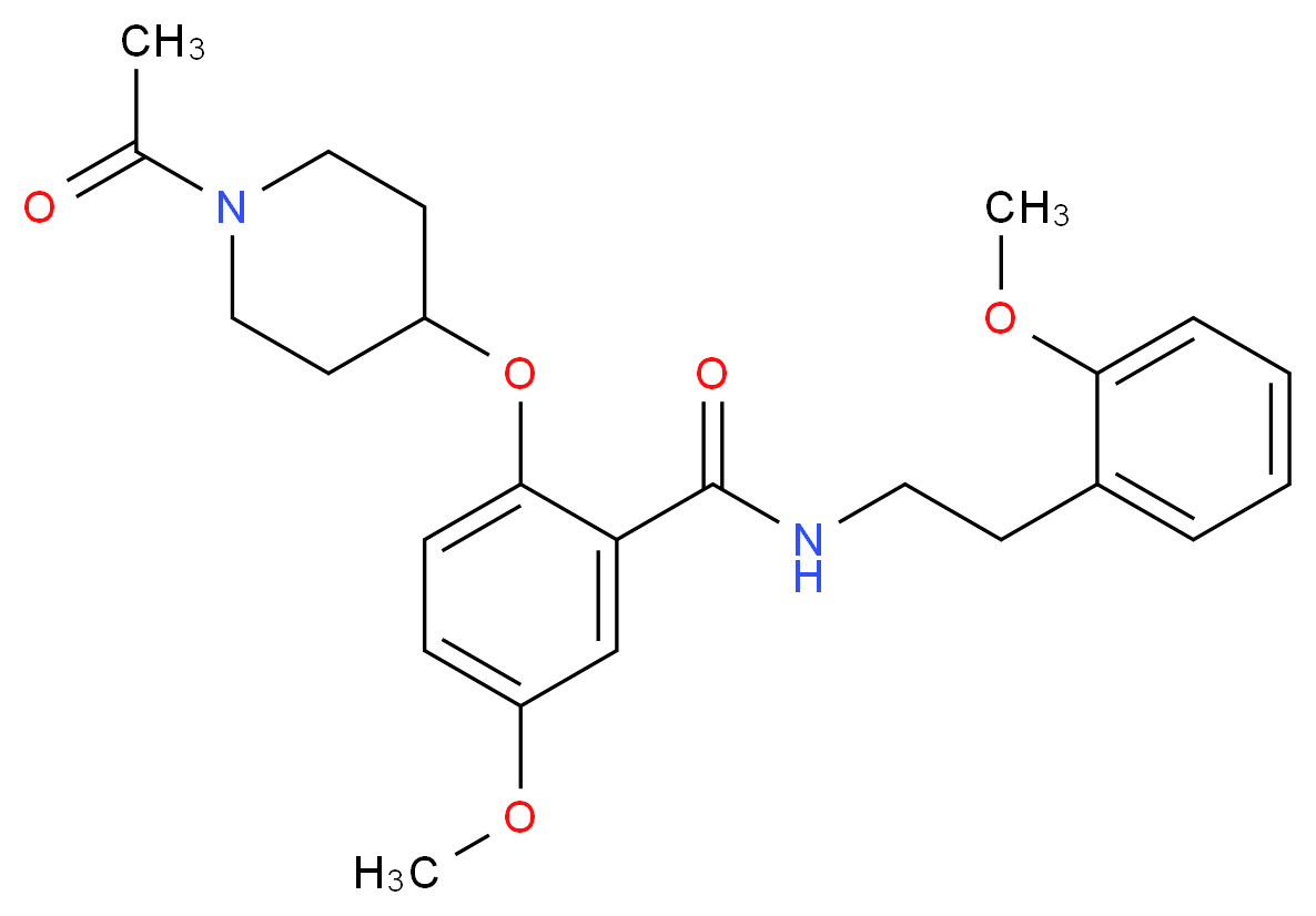 2-[(1-acetyl-4-piperidinyl)oxy]-5-methoxy-N-[2-(2-methoxyphenyl)ethyl]benzamide_分子结构_CAS_)