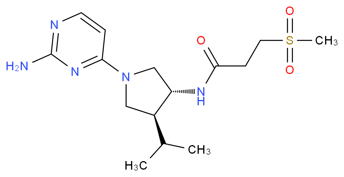 N-[(3R*,4S*)-1-(2-amino-4-pyrimidinyl)-4-isopropyl-3-pyrrolidinyl]-3-(methylsulfonyl)propanamide_分子结构_CAS_)