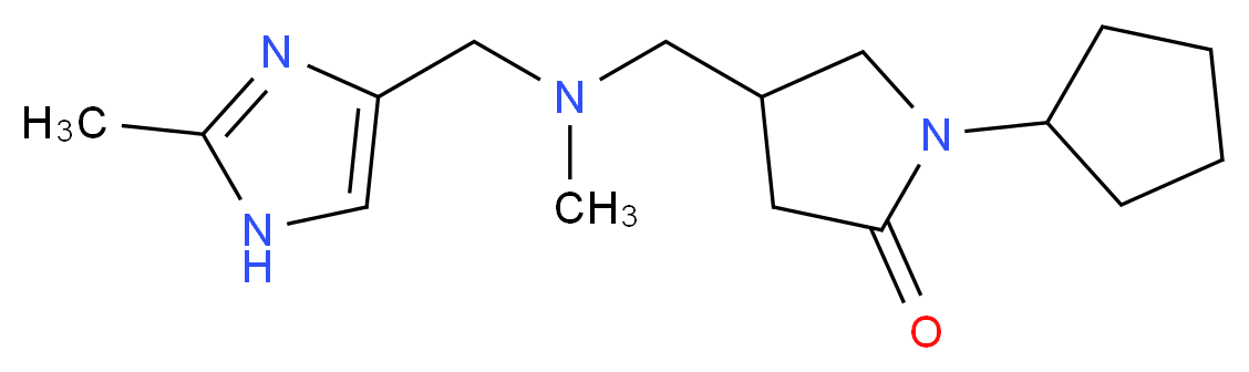 1-cyclopentyl-4-({methyl[(2-methyl-1H-imidazol-4-yl)methyl]amino}methyl)pyrrolidin-2-one_分子结构_CAS_)