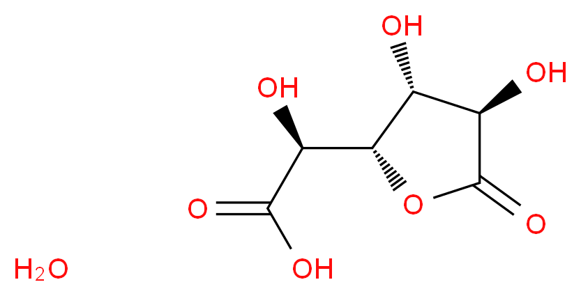 (2S)-2-[(2S,3R,4R)-3,4-dihydroxy-5-oxooxolan-2-yl]-2-hydroxyacetic acid hydrate_分子结构_CAS_61278-30-6