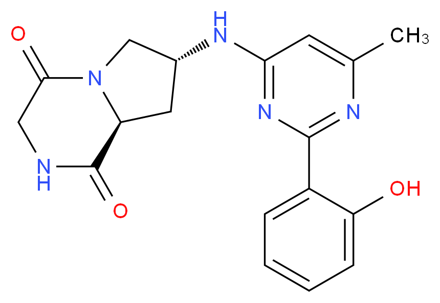 (7R,8aS)-7-{[2-(2-hydroxyphenyl)-6-methylpyrimidin-4-yl]amino}hexahydropyrrolo[1,2-a]pyrazine-1,4-dione_分子结构_CAS_)