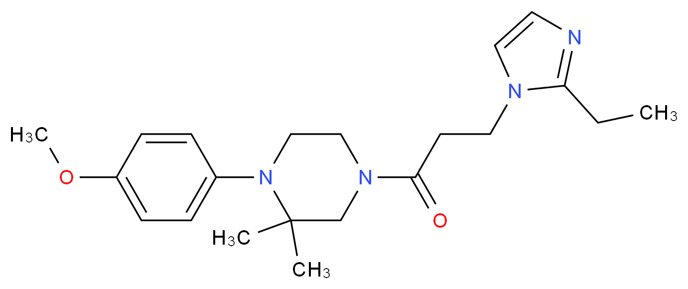 4-[3-(2-ethyl-1H-imidazol-1-yl)propanoyl]-1-(4-methoxyphenyl)-2,2-dimethylpiperazine_分子结构_CAS_)