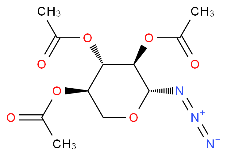2,3,4-三-O-乙酰基-β-D-吡喃木糖基叠氮化物_分子结构_CAS_53784-33-1)