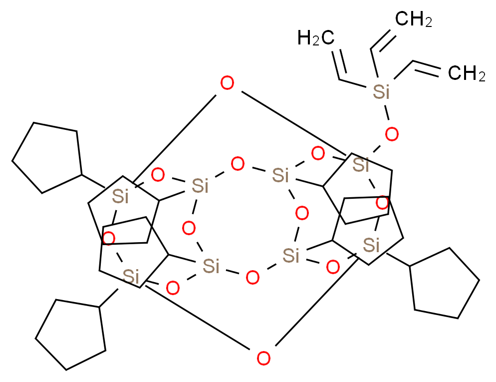 1,3,5,7,9,11,13-heptacyclopentyl-15-[(triethenylsilyl)oxy]pentacyclo[9.5.1.1<sup>3</sup>,<sup>9</sup>.1<sup>5</sup>,<sup>1</sup><sup>5</sup>.1<sup>7</sup>,<sup>1</sup><sup>3</sup>]octasiloxane_分子结构_CAS_352538-79-5