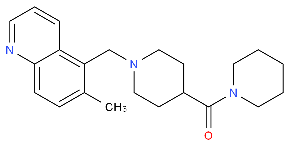 6-methyl-5-{[4-(1-piperidinylcarbonyl)-1-piperidinyl]methyl}quinoline_分子结构_CAS_)