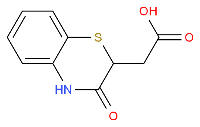 2-(3-oxo-3,4-dihydro-2H-1,4-benzothiazin-2-yl)acetic acid_分子结构_CAS_6270-74-2