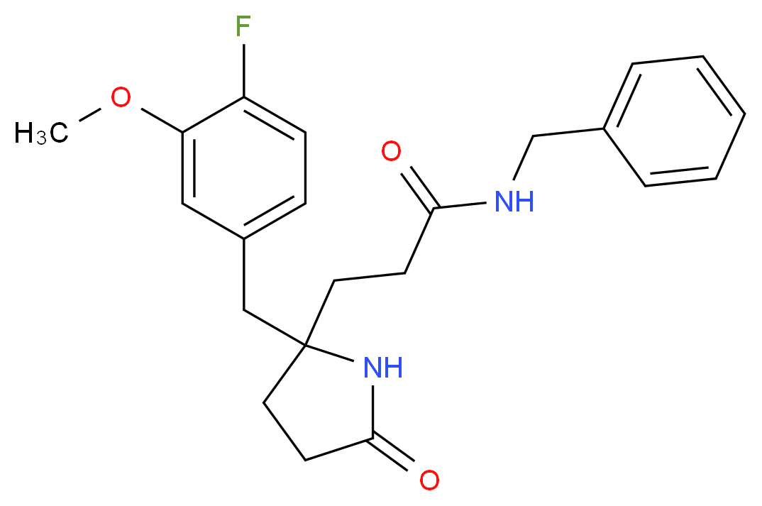 N-benzyl-3-[2-(4-fluoro-3-methoxybenzyl)-5-oxo-2-pyrrolidinyl]propanamide_分子结构_CAS_)