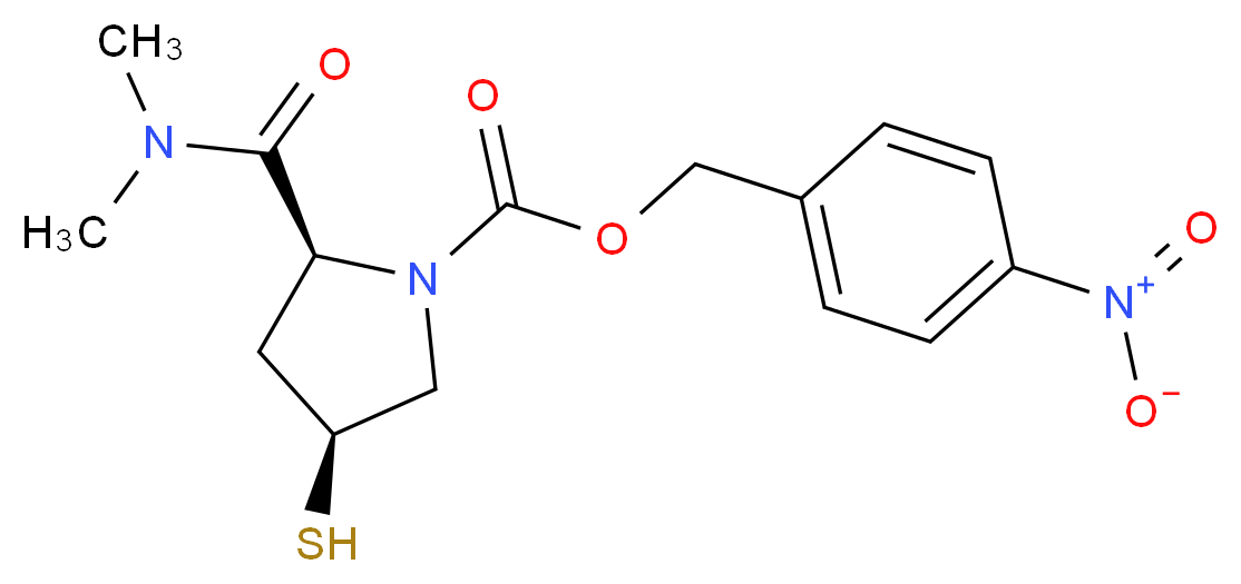 (4-nitrophenyl)methyl (2S,4S)-2-(dimethylcarbamoyl)-4-sulfanylpyrrolidine-1-carboxylate_分子结构_CAS_96034-64-9