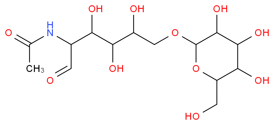 N-(3,4,5-trihydroxy-1-oxo-6-{[3,4,5-trihydroxy-6-(hydroxymethyl)oxan-2-yl]oxy}hexan-2-yl)acetamide_分子结构_CAS_50787-10-5