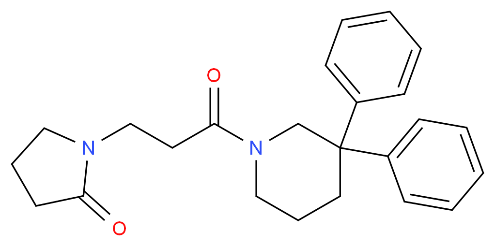 1-[3-(3,3-diphenylpiperidin-1-yl)-3-oxopropyl]pyrrolidin-2-one_分子结构_CAS_)