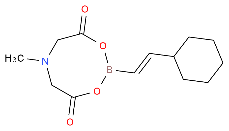 2-[(E)-2-cyclohexylethenyl]-6-methyl-1,3,6,2-dioxazaborocane-4,8-dione_分子结构_CAS_1152427-99-0