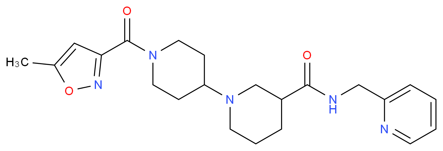 1'-[(5-methylisoxazol-3-yl)carbonyl]-N-(pyridin-2-ylmethyl)-1,4'-bipiperidine-3-carboxamide_分子结构_CAS_)
