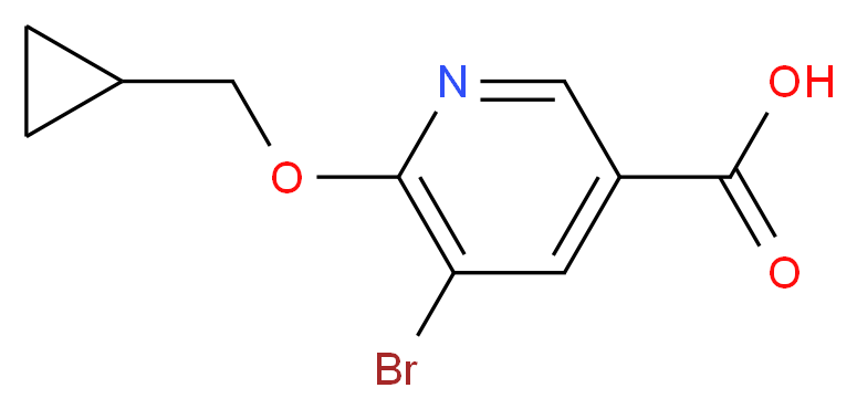 5-bromo-6-(cyclopropylmethoxy)pyridine-3-carboxylic acid_分子结构_CAS_912454-38-7