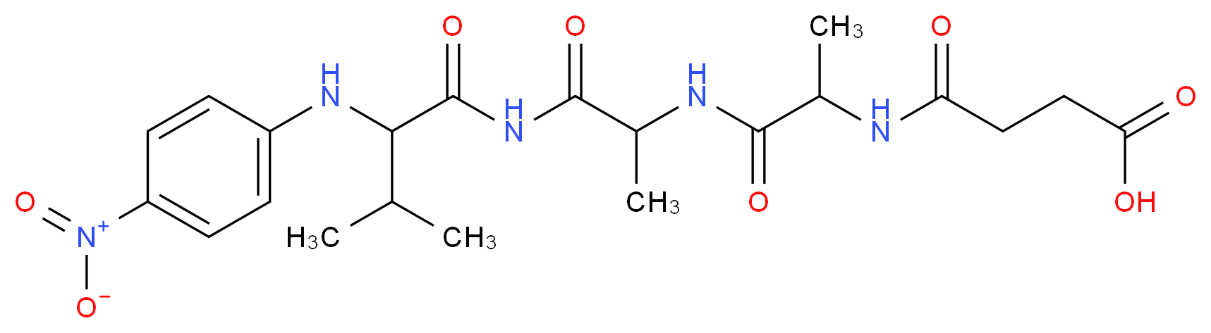 3-[(1-{[1-({3-methyl-2-[(4-nitrophenyl)amino]butanoyl}carbamoyl)ethyl]carbamoyl}ethyl)carbamoyl]propanoic acid_分子结构_CAS_61043-47-8