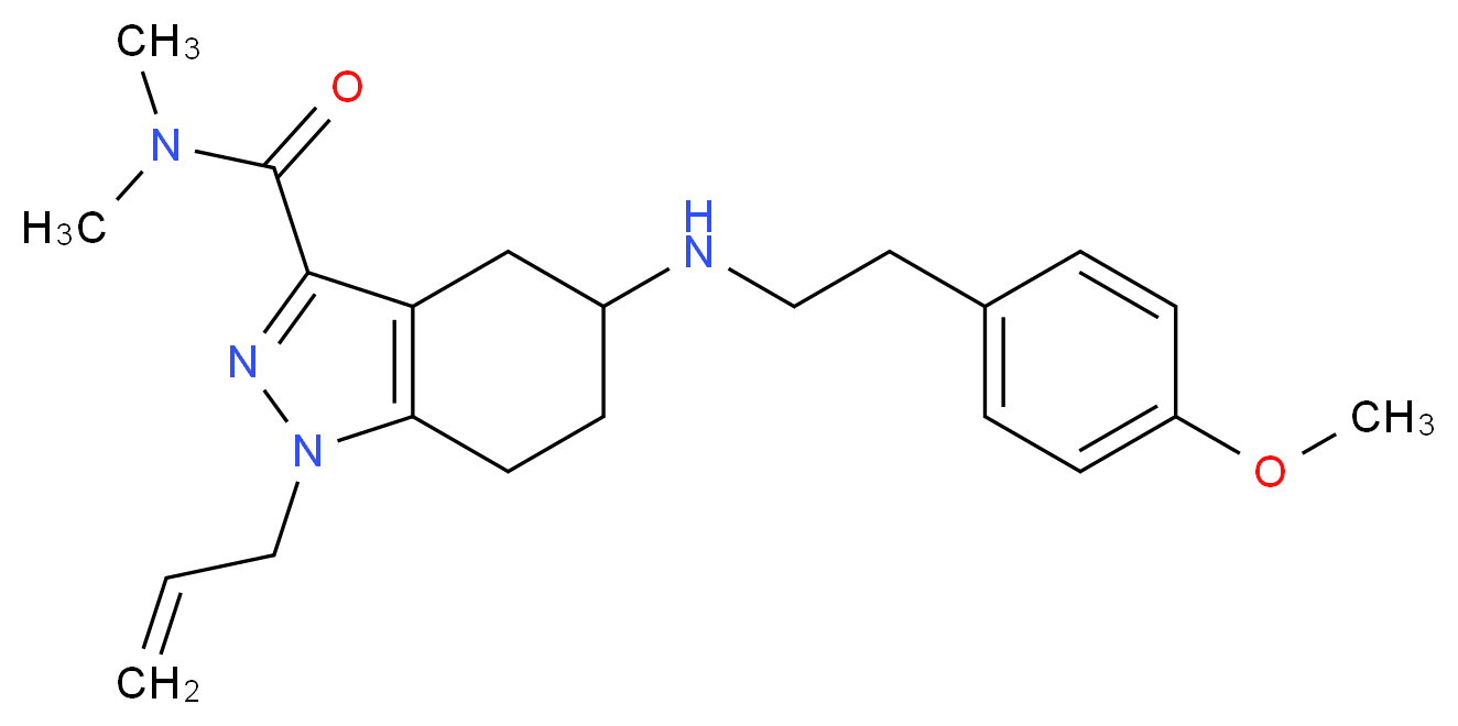 1-allyl-5-{[2-(4-methoxyphenyl)ethyl]amino}-N,N-dimethyl-4,5,6,7-tetrahydro-1H-indazole-3-carboxamide_分子结构_CAS_)