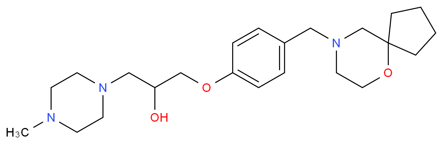 1-(4-methylpiperazin-1-yl)-3-[4-(6-oxa-9-azaspiro[4.5]dec-9-ylmethyl)phenoxy]propan-2-ol_分子结构_CAS_)
