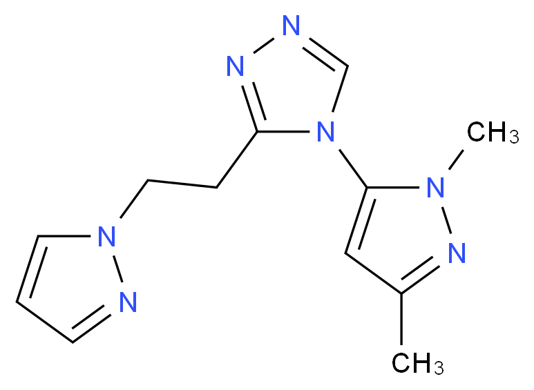 4-(1,3-dimethyl-1H-pyrazol-5-yl)-3-[2-(1H-pyrazol-1-yl)ethyl]-4H-1,2,4-triazole_分子结构_CAS_)