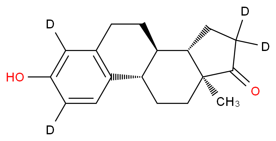 (1S,10R,11S,15S)-5-hydroxy-15-methyl(4,6,13,13-<sup>2</sup>H<sub>4</sub>)tetracyclo[8.7.0.0<sup>2</sup>,<sup>7</sup>.0<sup>1</sup><sup>1</sup>,<sup>1</sup><sup>5</sup>]heptadeca-2,4,6-trien-14-one_分子结构_CAS_53866-34-5