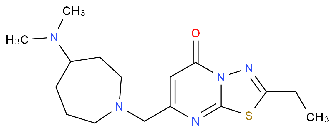 7-{[4-(dimethylamino)-1-azepanyl]methyl}-2-ethyl-5H-[1,3,4]thiadiazolo[3,2-a]pyrimidin-5-one_分子结构_CAS_)