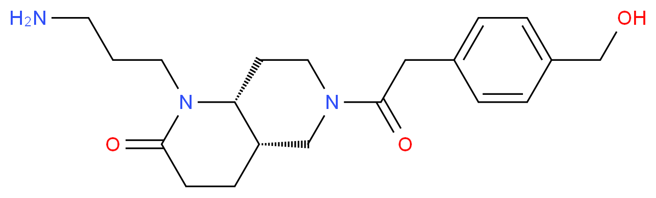 (4aS*,8aR*)-1-(3-aminopropyl)-6-{[4-(hydroxymethyl)phenyl]acetyl}octahydro-1,6-naphthyridin-2(1H)-one_分子结构_CAS_)