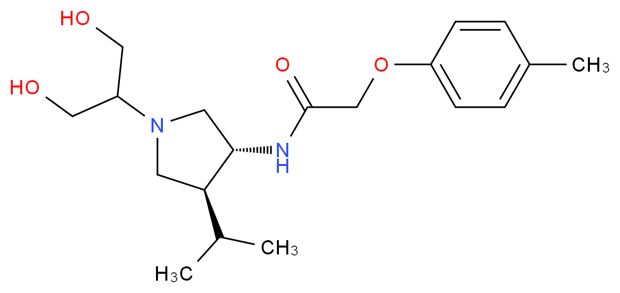 N-{(3R*,4S*)-1-[2-hydroxy-1-(hydroxymethyl)ethyl]-4-isopropyl-3-pyrrolidinyl}-2-(4-methylphenoxy)acetamide_分子结构_CAS_)