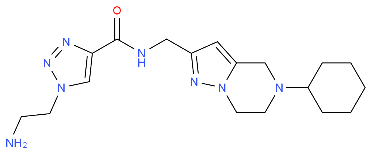 1-(2-aminoethyl)-N-[(5-cyclohexyl-4,5,6,7-tetrahydropyrazolo[1,5-a]pyrazin-2-yl)methyl]-1H-1,2,3-triazole-4-carboxamide_分子结构_CAS_)