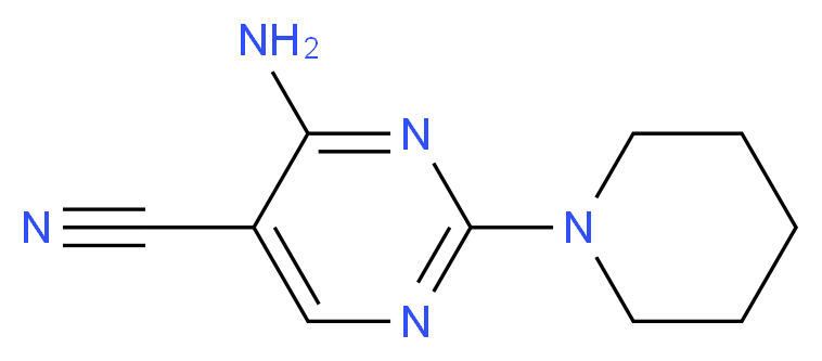 4-amino-2-(piperidin-1-yl)pyrimidine-5-carbonitrile_分子结构_CAS_90973-23-2