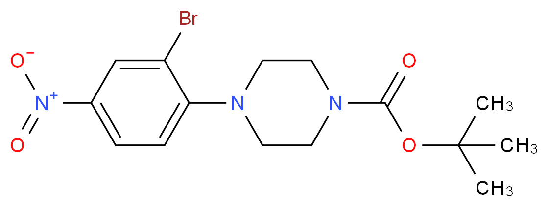 tert-butyl 4-(2-bromo-4-nitrophenyl)piperazine-1-carboxylate_分子结构_CAS_1163126-69-9