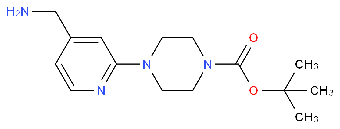 4-[4-(Aminomethyl)pyridin-2-yl]piperazine, N1-BOC protected 97%_分子结构_CAS_910036-87-2)