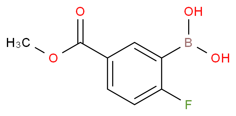 [2-fluoro-5-(methoxycarbonyl)phenyl]boronic acid_分子结构_CAS_850568-04-6