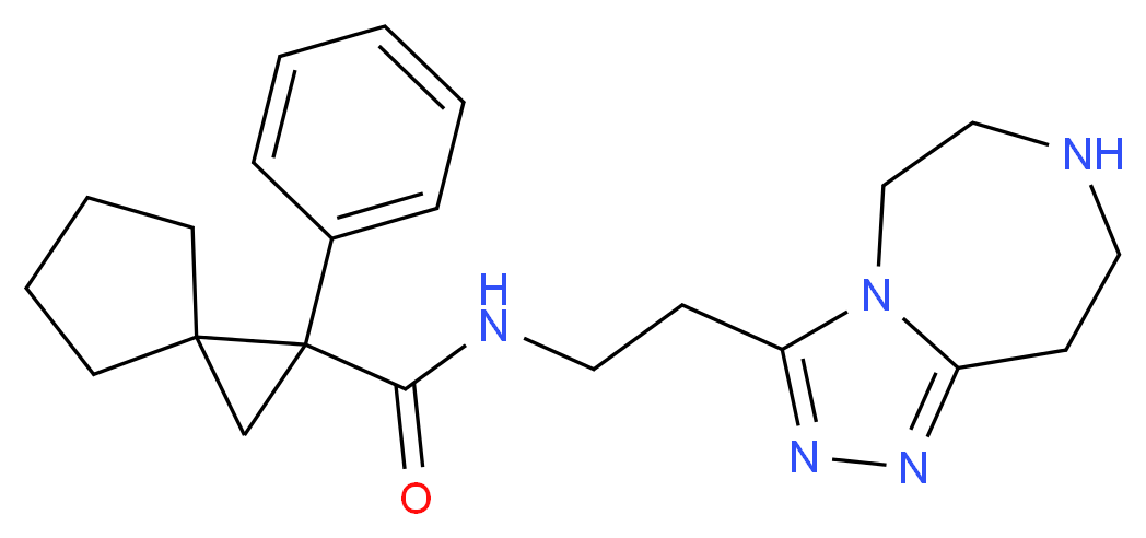 1-phenyl-N-[2-(6,7,8,9-tetrahydro-5H-[1,2,4]triazolo[4,3-d][1,4]diazepin-3-yl)ethyl]spiro[2.4]heptane-1-carboxamide_分子结构_CAS_)