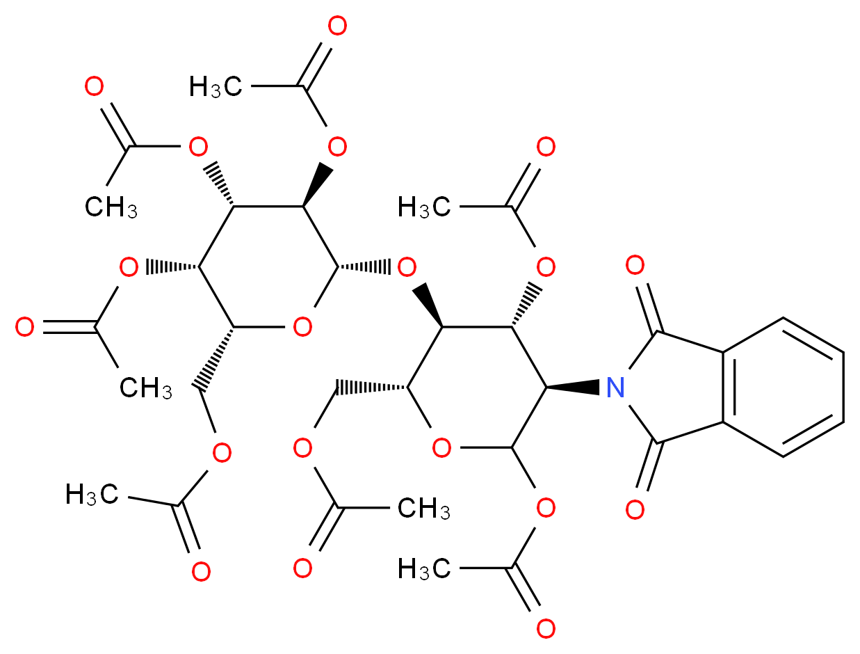 2-Phthalimidolactosamine, Heptaacetate (Mixture of Isomers)_分子结构_CAS_129647-37-6)