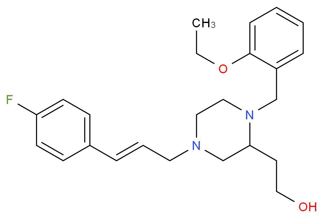 2-{1-(2-ethoxybenzyl)-4-[(2E)-3-(4-fluorophenyl)-2-propen-1-yl]-2-piperazinyl}ethanol_分子结构_CAS_)