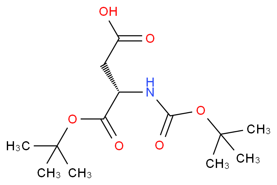 (3S)-4-(tert-butoxy)-3-{[(tert-butoxy)carbonyl]amino}-4-oxobutanoic acid_分子结构_CAS_34582-32-6