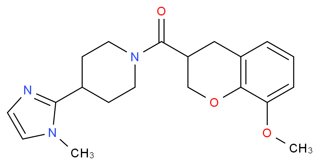 1-[(8-methoxy-3,4-dihydro-2H-chromen-3-yl)carbonyl]-4-(1-methyl-1H-imidazol-2-yl)piperidine_分子结构_CAS_)