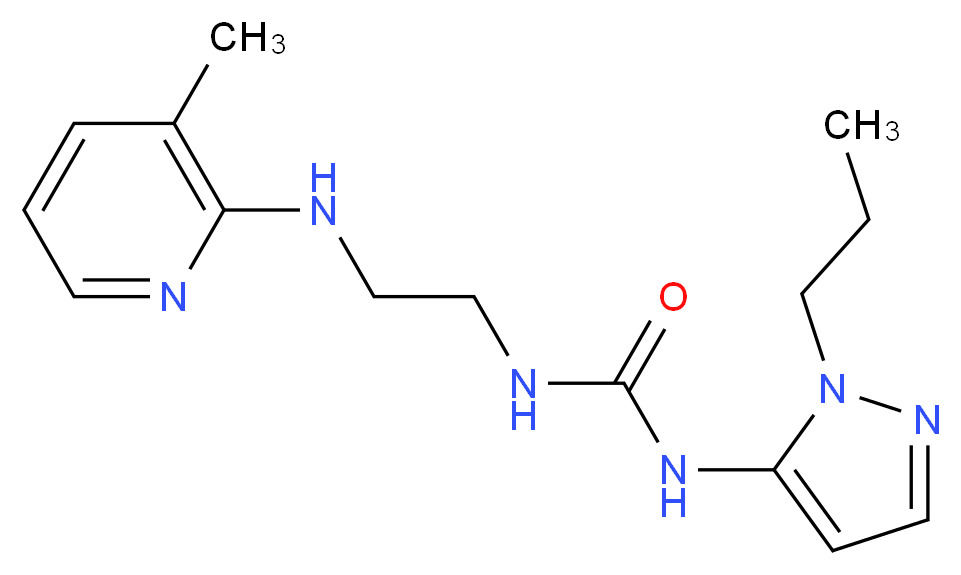 N-{2-[(3-methylpyridin-2-yl)amino]ethyl}-N'-(1-propyl-1H-pyrazol-5-yl)urea_分子结构_CAS_)