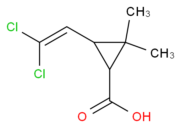 3-(2,2-Dichlorovinyl)-2,2-dimethyl-cyclopropanecarboxylic acid_分子结构_CAS_55701-03-6)