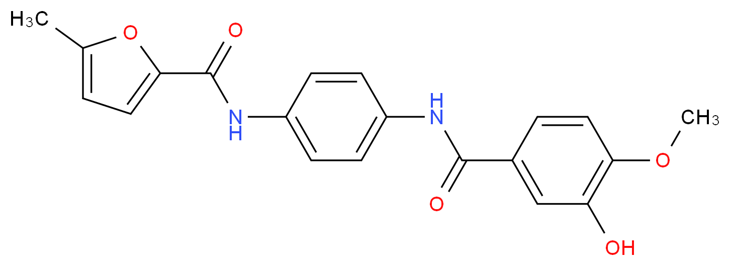 N-{4-[(3-hydroxy-4-methoxybenzoyl)amino]phenyl}-5-methyl-2-furamide_分子结构_CAS_)