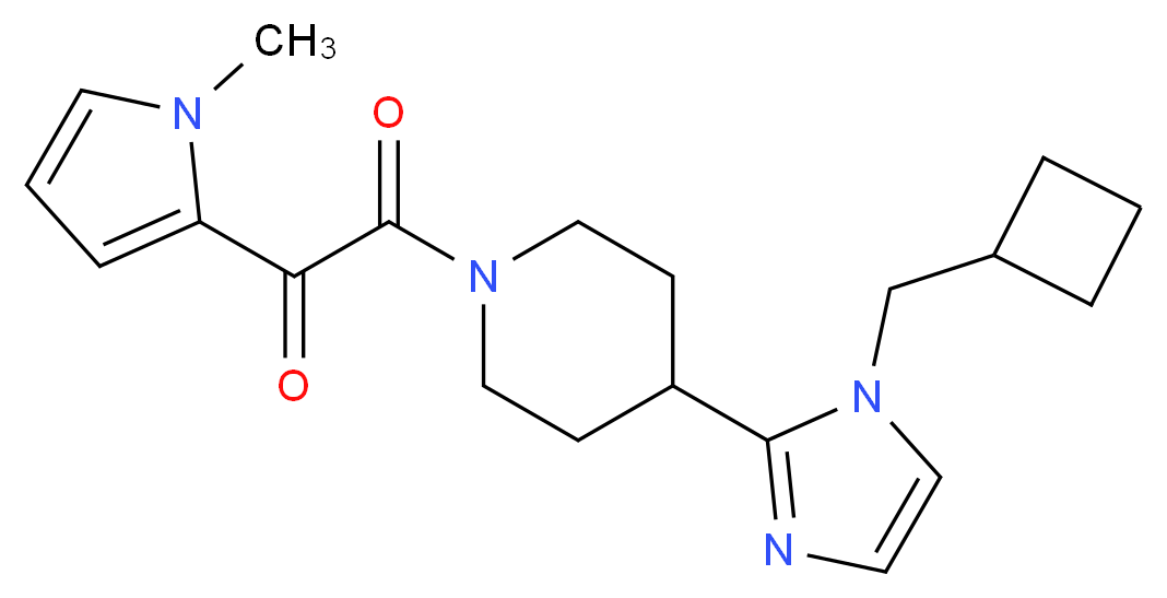 2-{4-[1-(cyclobutylmethyl)-1H-imidazol-2-yl]-1-piperidinyl}-1-(1-methyl-1H-pyrrol-2-yl)-2-oxoethanone_分子结构_CAS_)