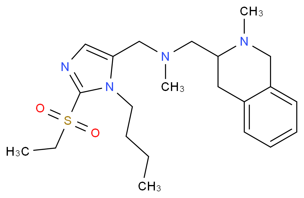 1-[1-butyl-2-(ethylsulfonyl)-1H-imidazol-5-yl]-N-methyl-N-[(2-methyl-1,2,3,4-tetrahydro-3-isoquinolinyl)methyl]methanamine_分子结构_CAS_)