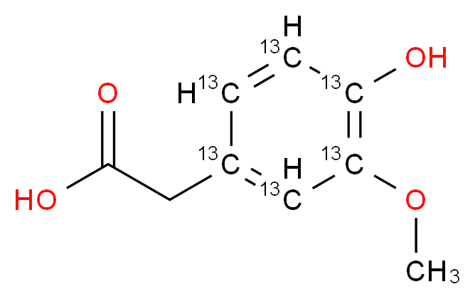 Homovanillic Acid-13C6_分子结构_CAS_1185016-45-8)