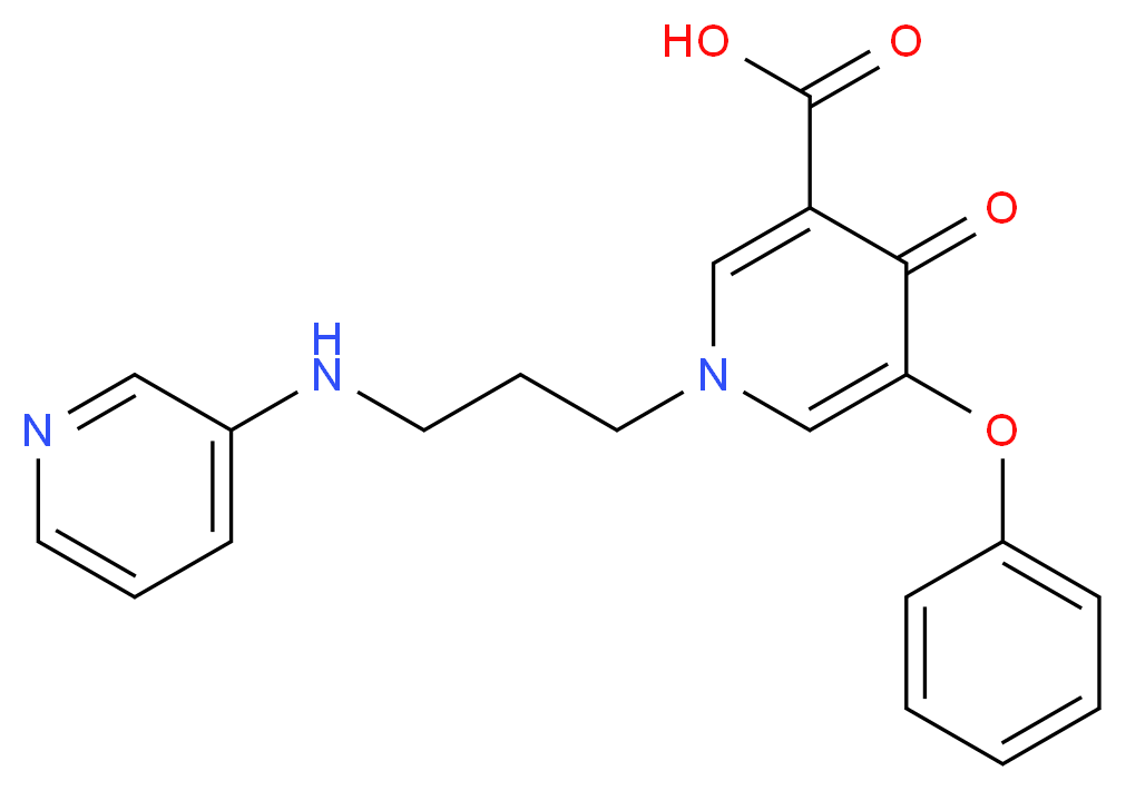 4-oxo-5-phenoxy-1-[3-(pyridin-3-ylamino)propyl]-1,4-dihydropyridine-3-carboxylic acid_分子结构_CAS_)