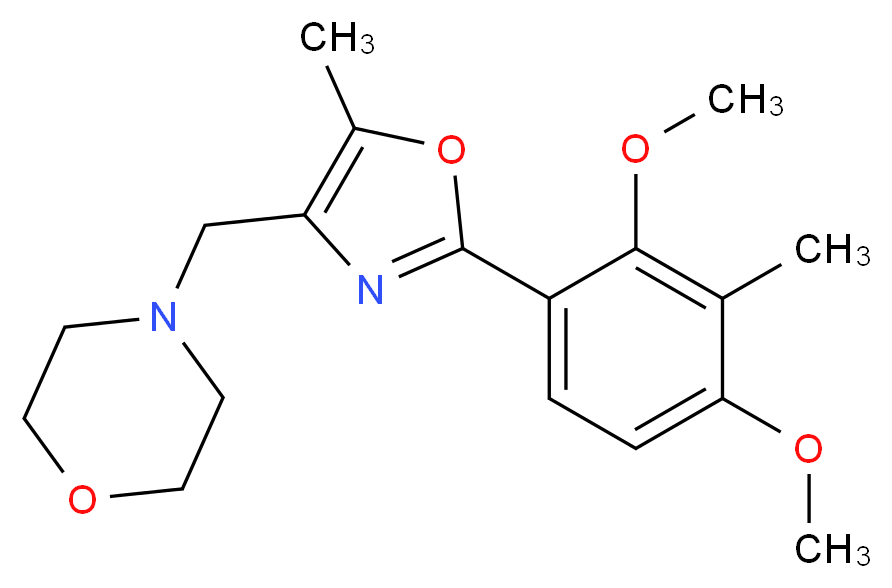 4-{[2-(2,4-dimethoxy-3-methylphenyl)-5-methyl-1,3-oxazol-4-yl]methyl}morpholine_分子结构_CAS_)