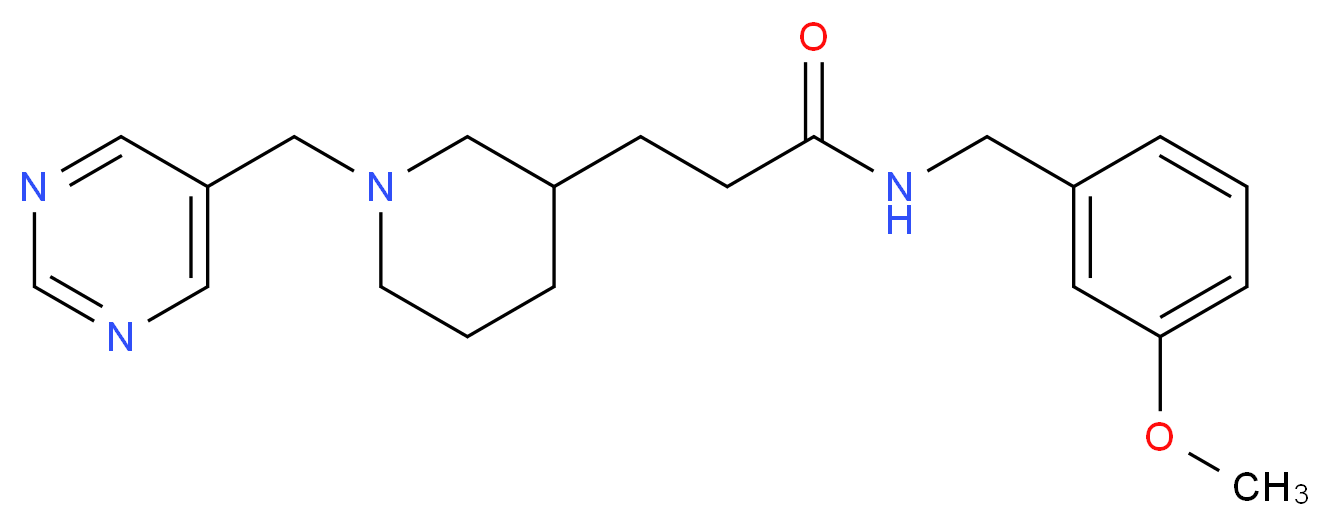 N-(3-methoxybenzyl)-3-[1-(pyrimidin-5-ylmethyl)piperidin-3-yl]propanamide_分子结构_CAS_)