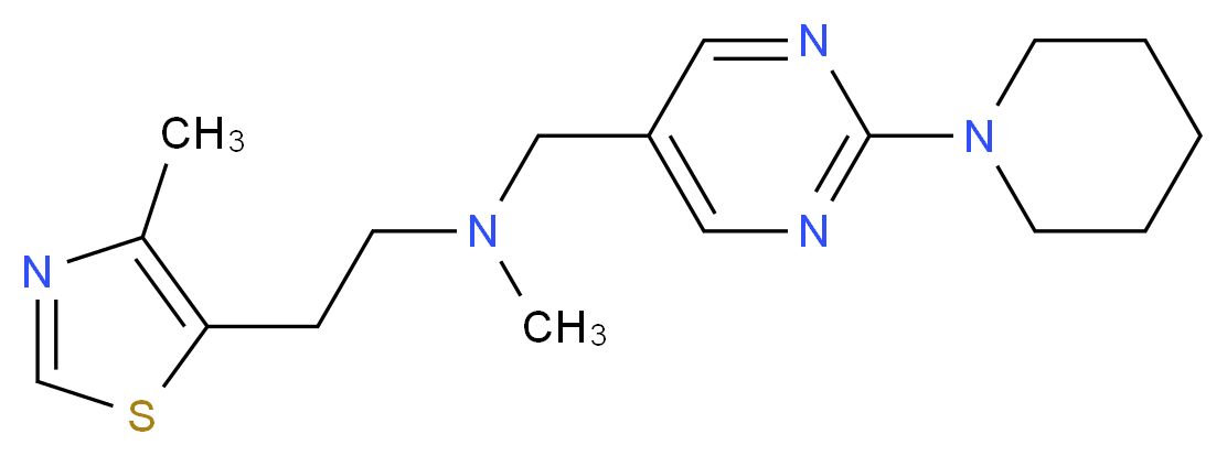 N-methyl-2-(4-methyl-1,3-thiazol-5-yl)-N-{[2-(1-piperidinyl)-5-pyrimidinyl]methyl}ethanamine_分子结构_CAS_)