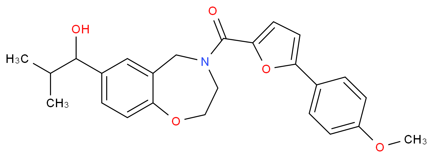 1-{4-[5-(4-methoxyphenyl)-2-furoyl]-2,3,4,5-tetrahydro-1,4-benzoxazepin-7-yl}-2-methyl-1-propanol_分子结构_CAS_)