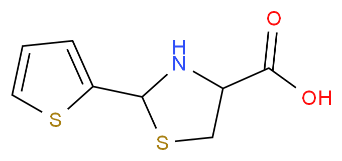 2-thien-2-yl-1,3-thiazolidine-4-carboxylic acid_分子结构_CAS_32451-19-7)