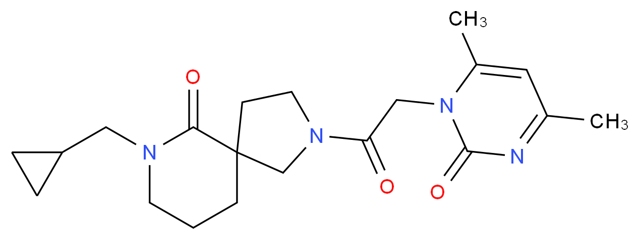 7-(cyclopropylmethyl)-2-[(4,6-dimethyl-2-oxopyrimidin-1(2H)-yl)acetyl]-2,7-diazaspiro[4.5]decan-6-one_分子结构_CAS_)